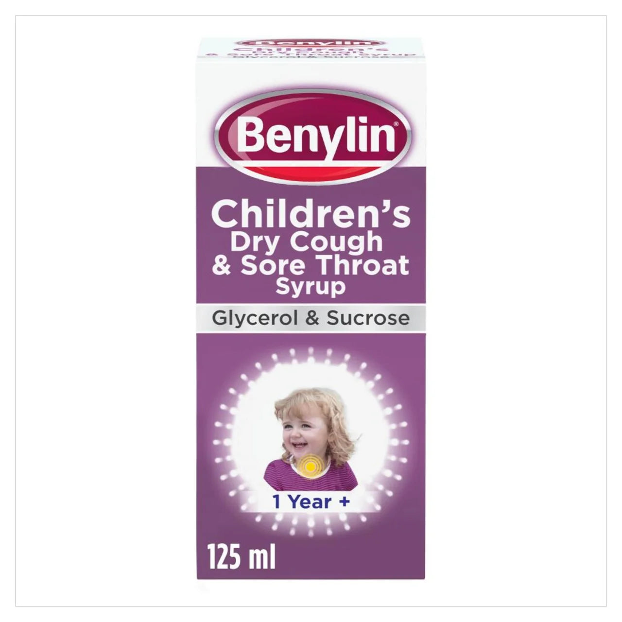 Benylin Childrens Dry Cough & Sore Throat Syrup Blackcurrant 125ml