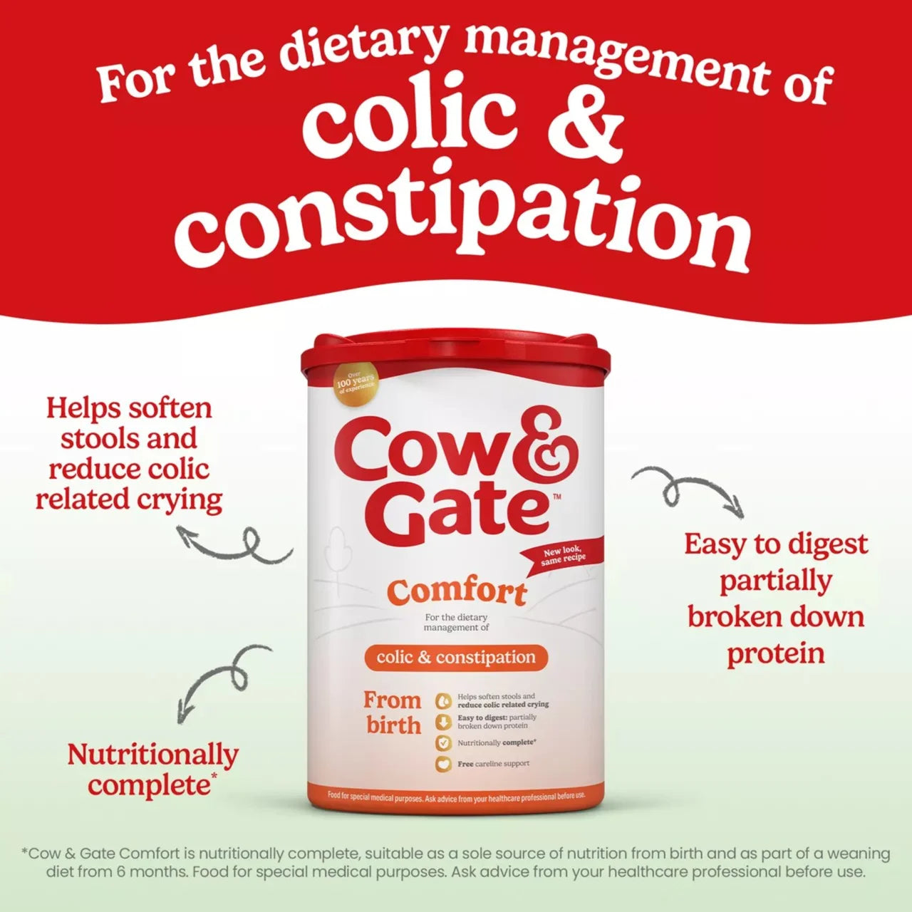Cow & Gate Comfort Baby Milk Formula Powder from Birth 800g