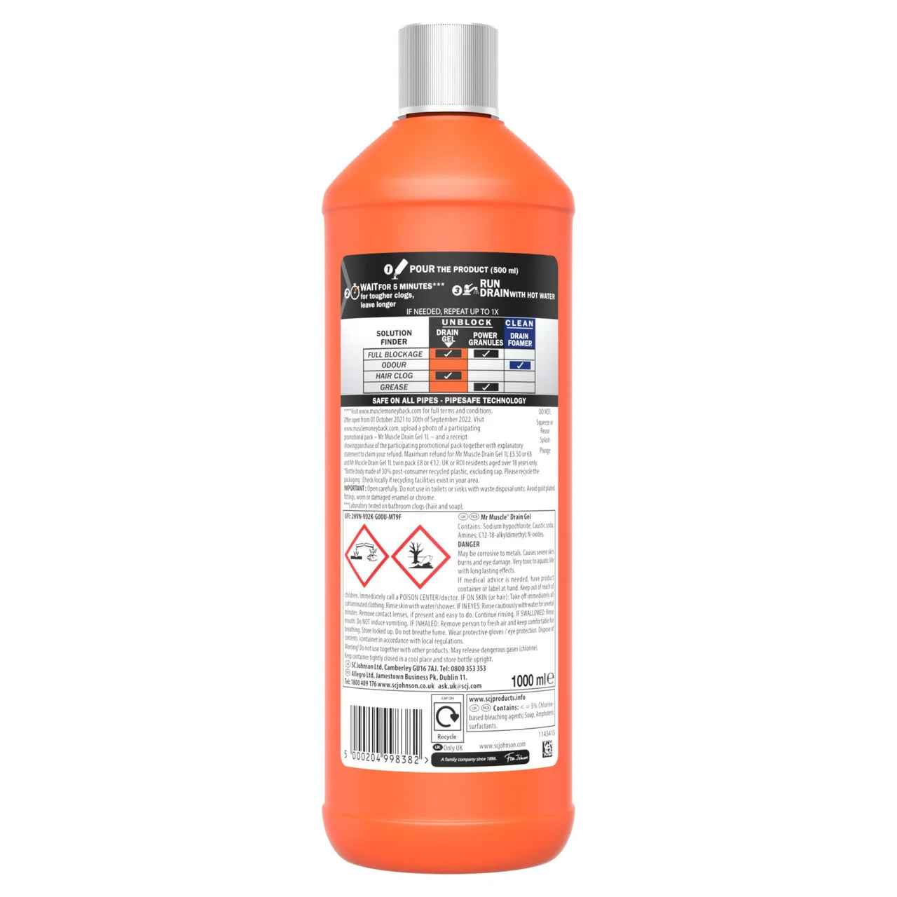 Mr Muscle Power Gel Drain Unblocker 1L