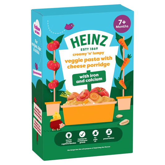 Heinz Veggie Pasta & Cheese Porridge Baby Food 7+ Months 200g