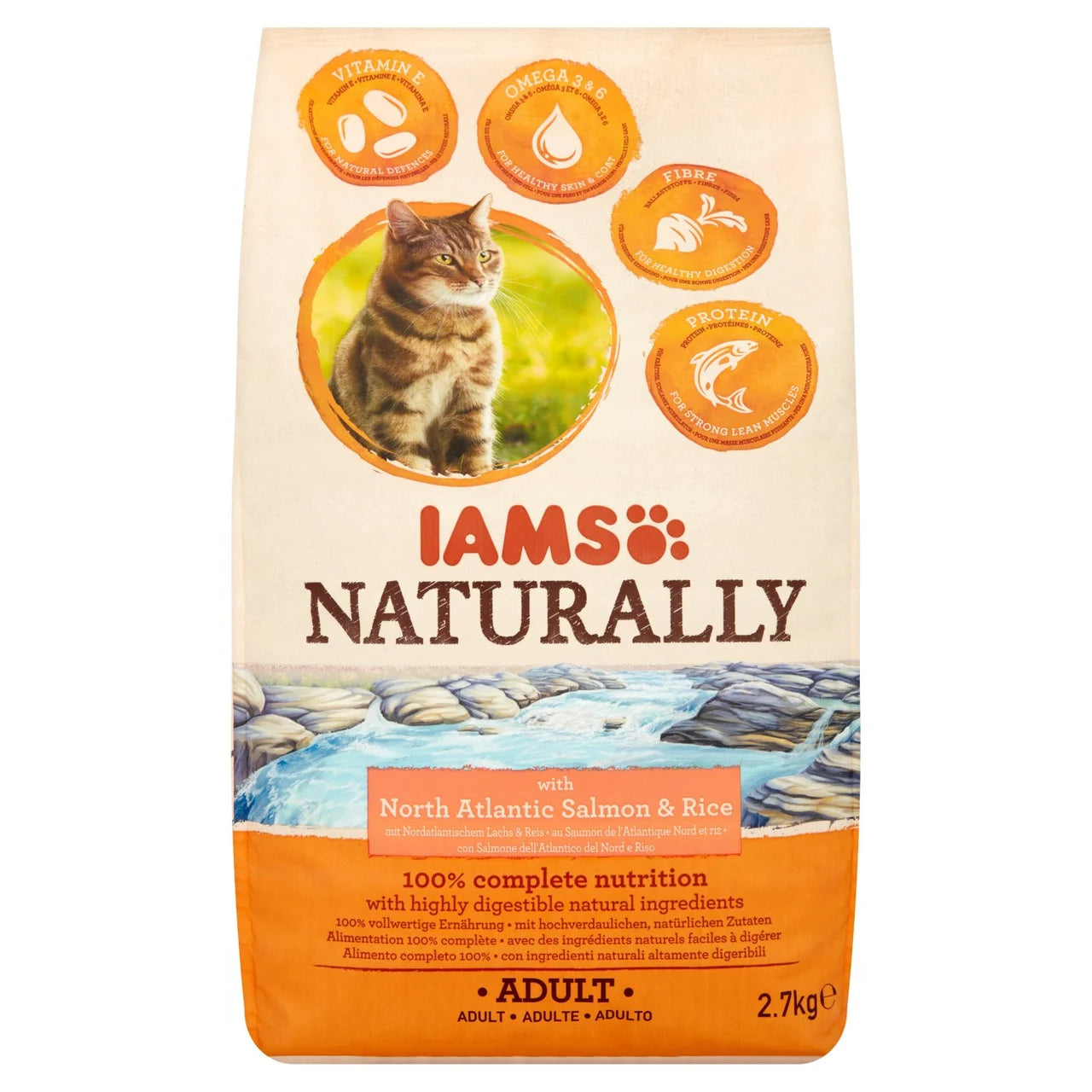 Iams Naturally Adult Cat with North Atlantic Salmon & Rice 2.7kg