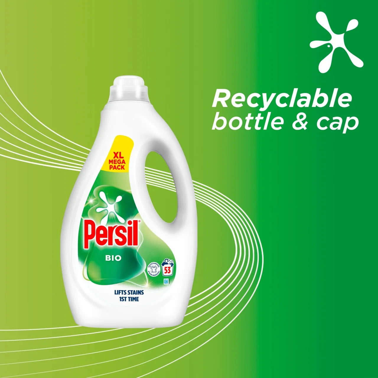 Persil Laundry Washing Liquid Detergent Bio 53 Washes 1.431L