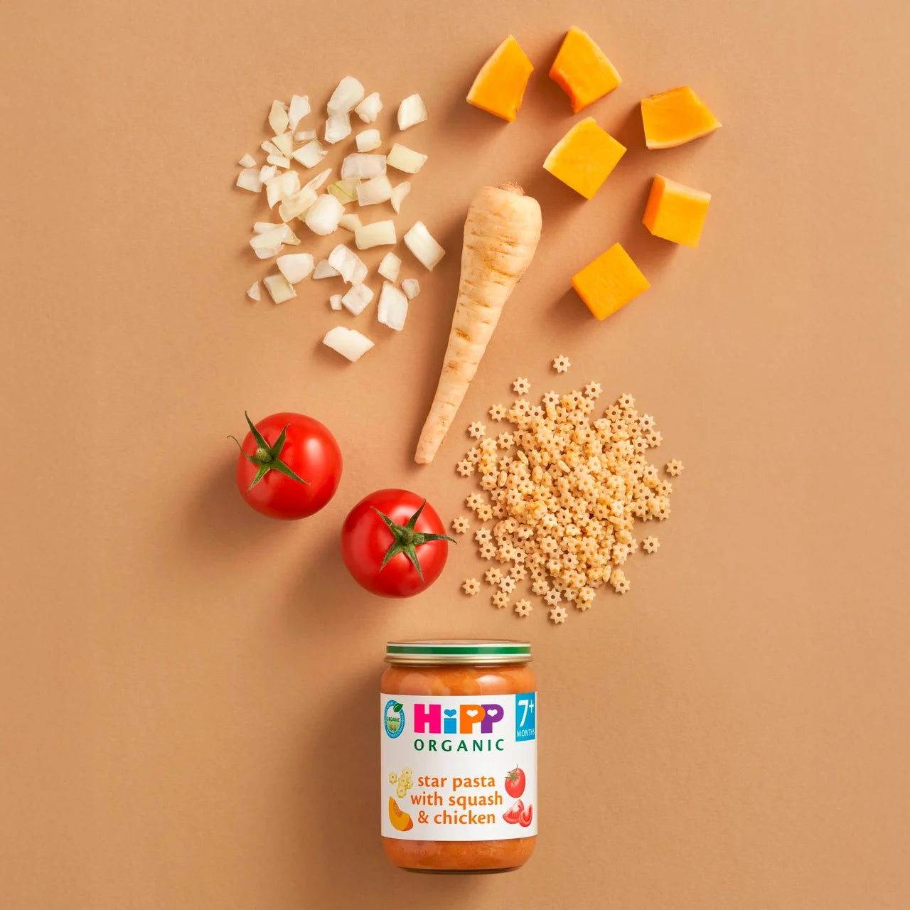 HiPP Organic Star Pasta with Squash & Chicken Baby Food Jar 7+ Months 190g