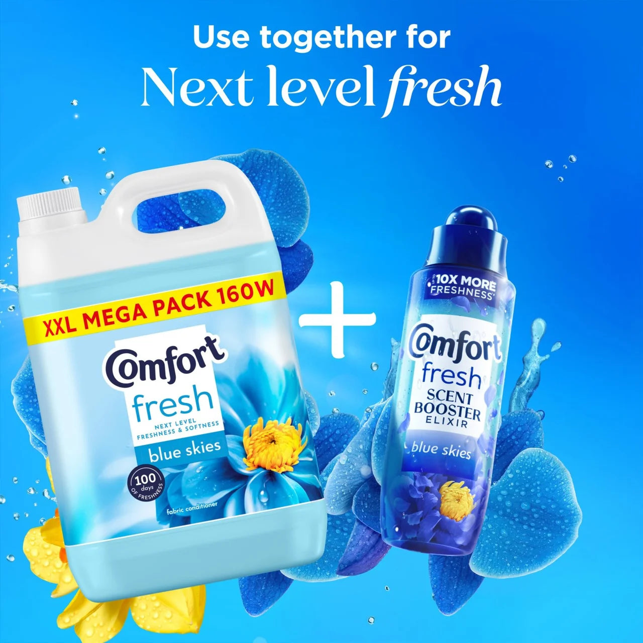 Comfort Fresh Fabric Conditioner Blue Skies 160 Washes 4800ml