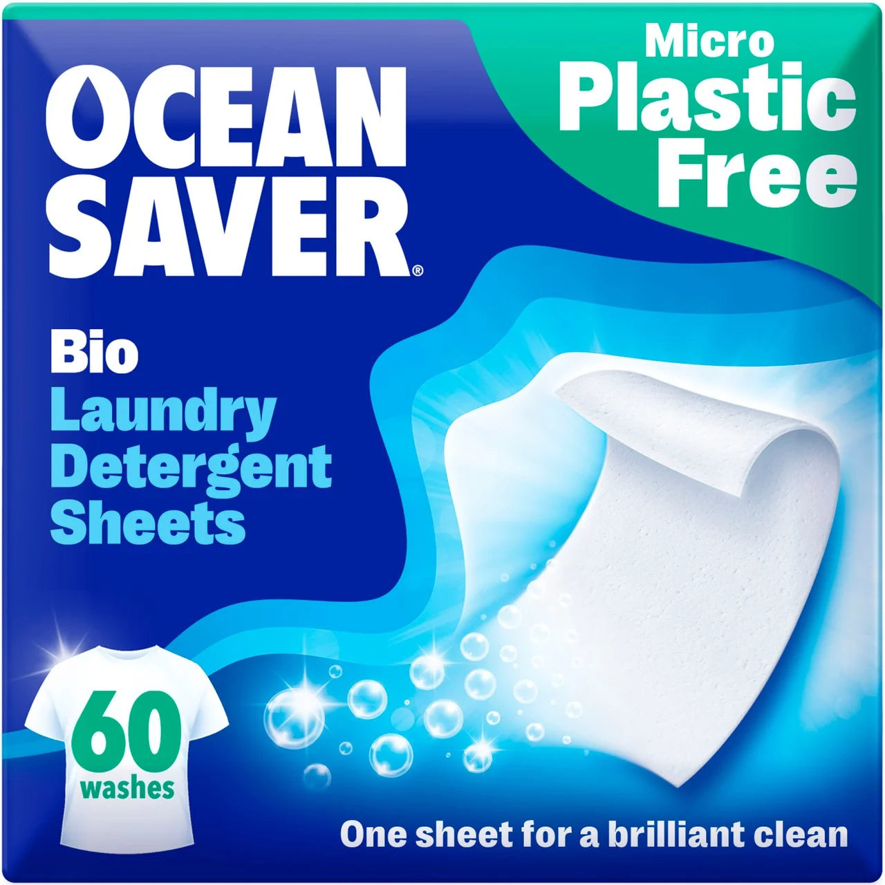 OceanSaver Plastic Free Bio Laundry Detergent Sheets 60 per pack