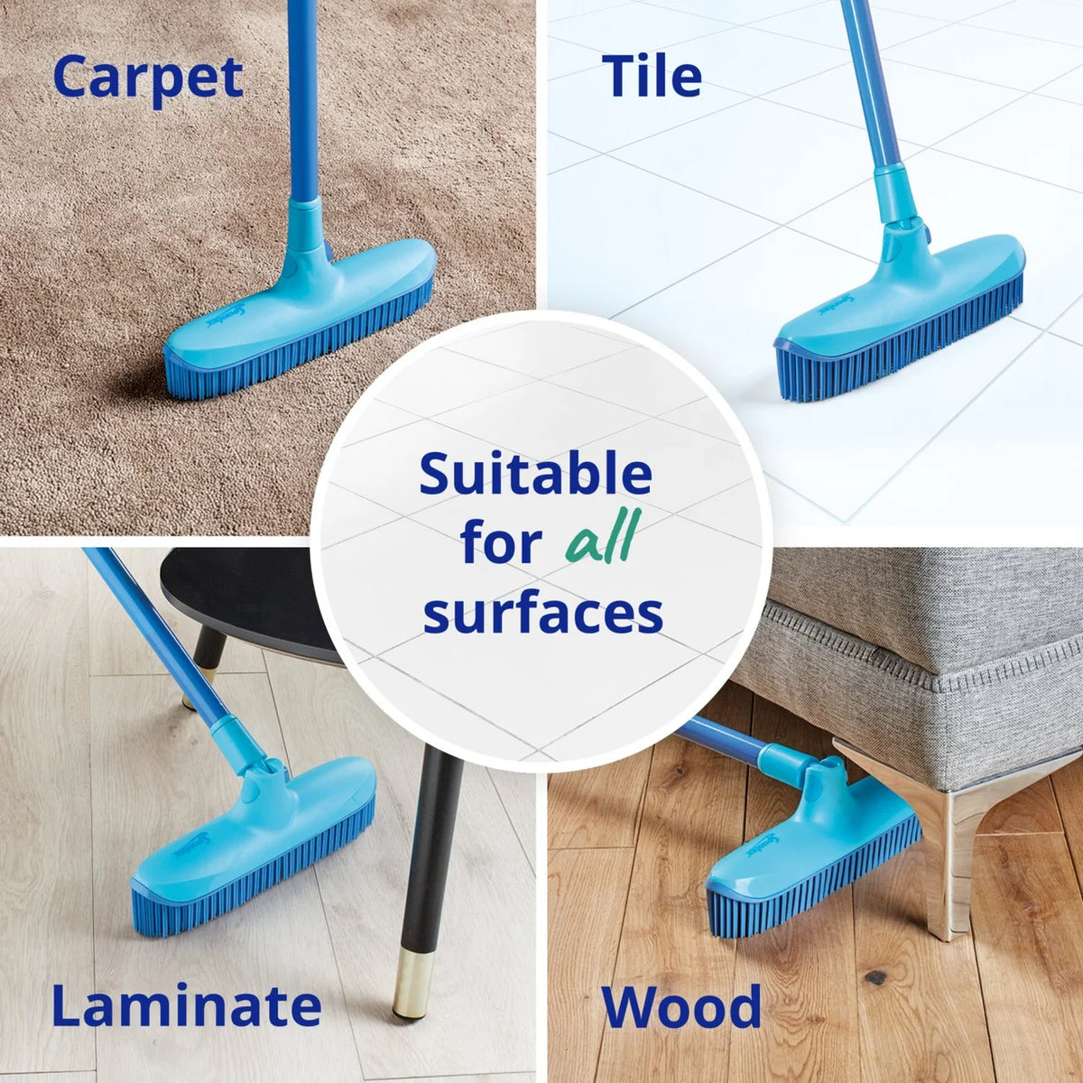 Spontex Catch & Clean Broom Set Dustpan & Brush