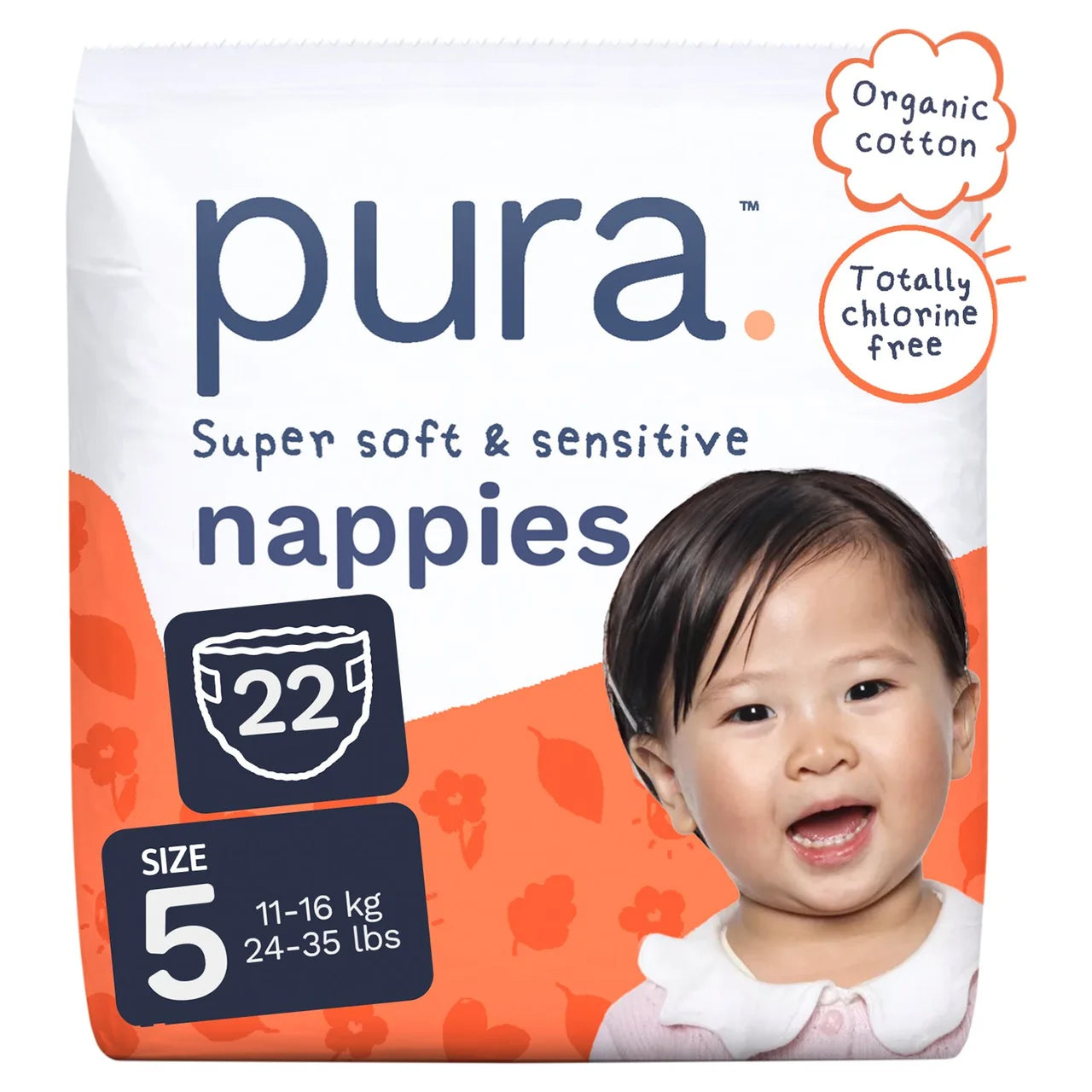 Pura Nappies Size 5 ,22 per pack