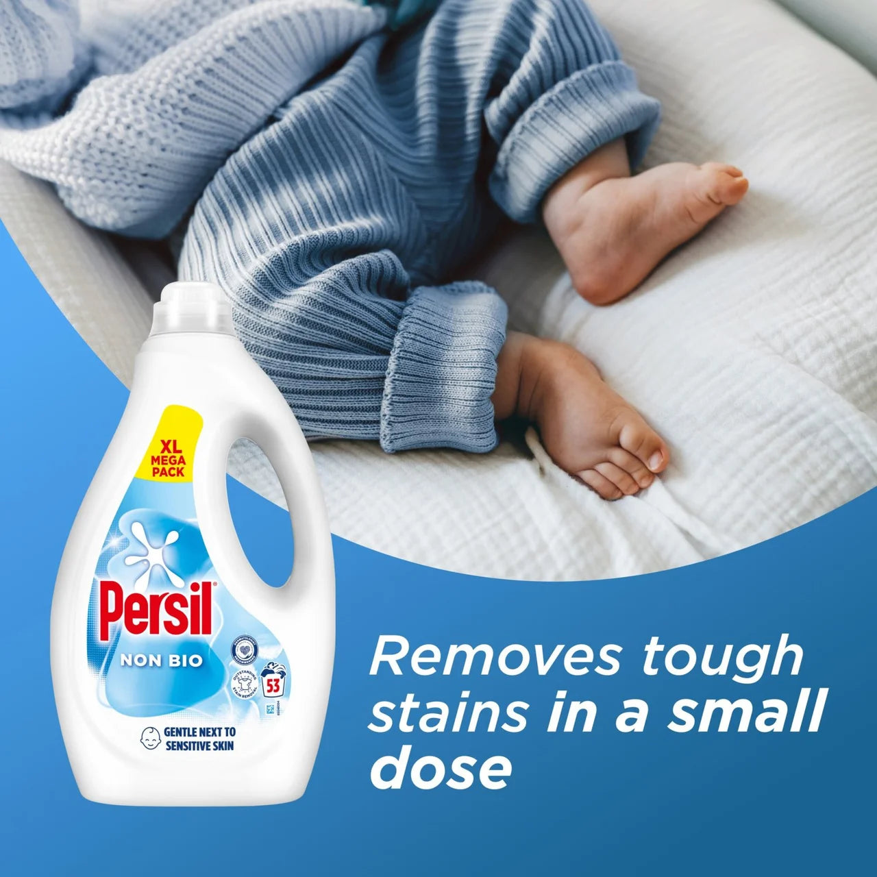 Persil Laundry Washing Liquid Detergent Non Bio 53 Washes 1.431L