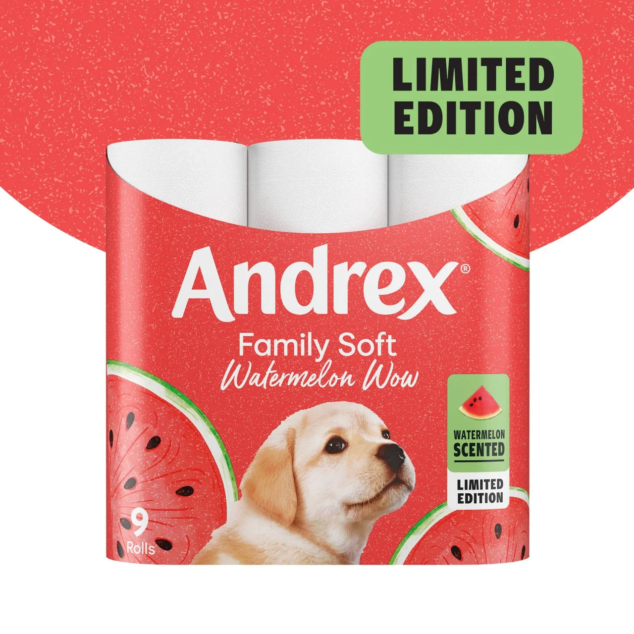 Andrex Family Soft Watermelon Toilet Roll 9 per pack