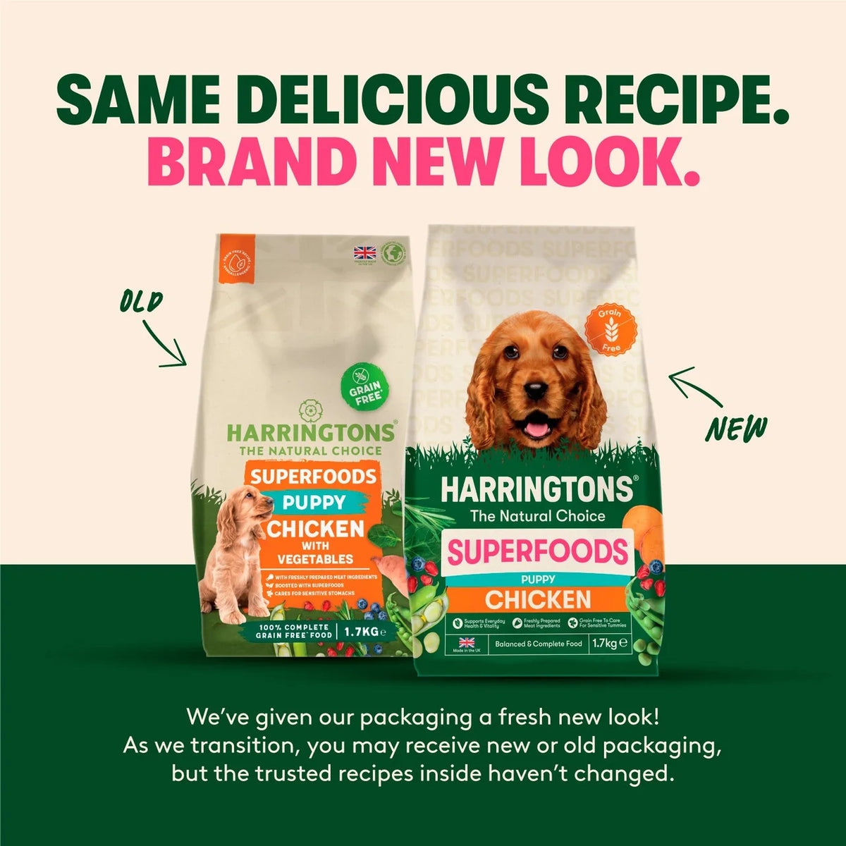 Harringtons Puppy Grain Free with Superfoods Dry Dog Food Chicken 1.7kg