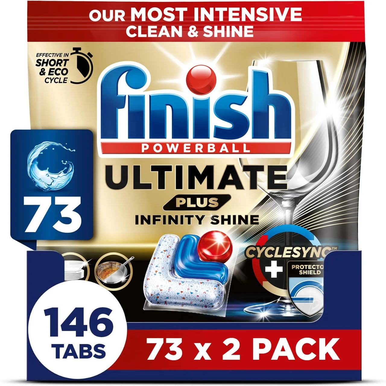 Finish Ultimate Plus Infinity Shine Dishwasher Tablets Fresh 146 per pack