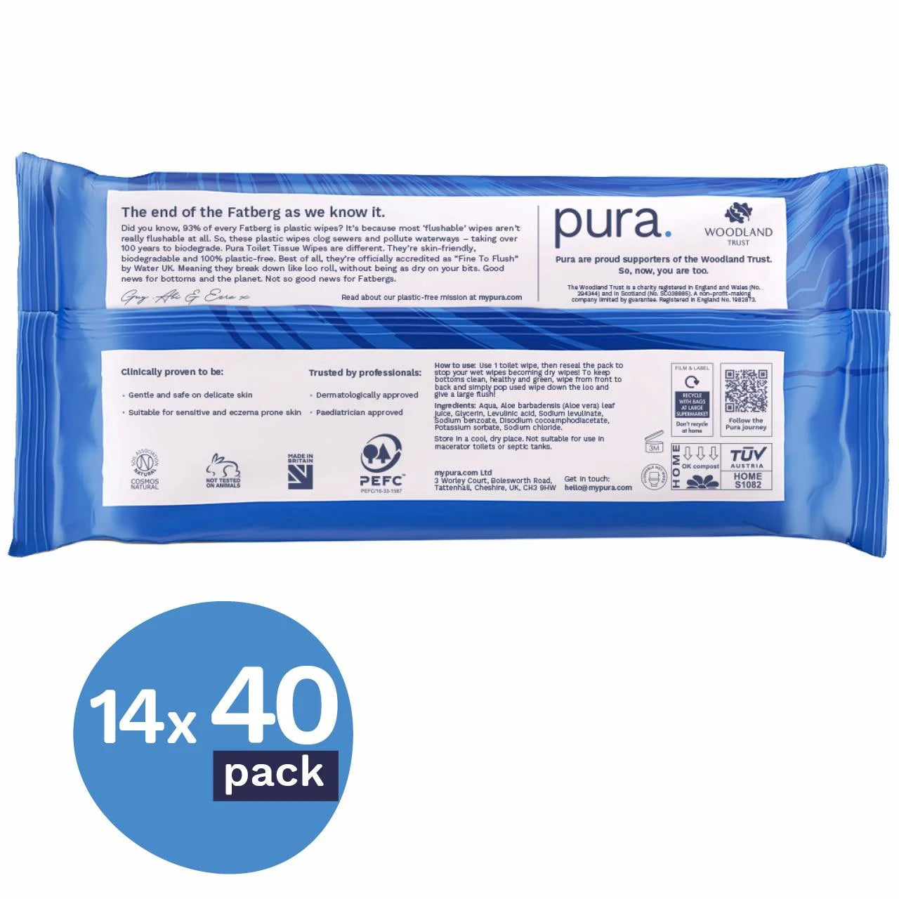 Huggies Pure Baby Wipes Plastic Free 12 Pack 48 per pack