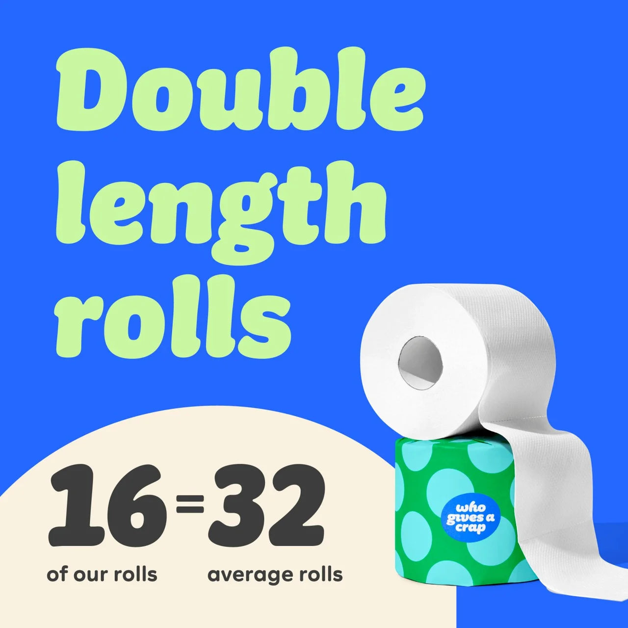 Who Gives A Crap Classic Soft Double Length Toilet Roll 16 per pack