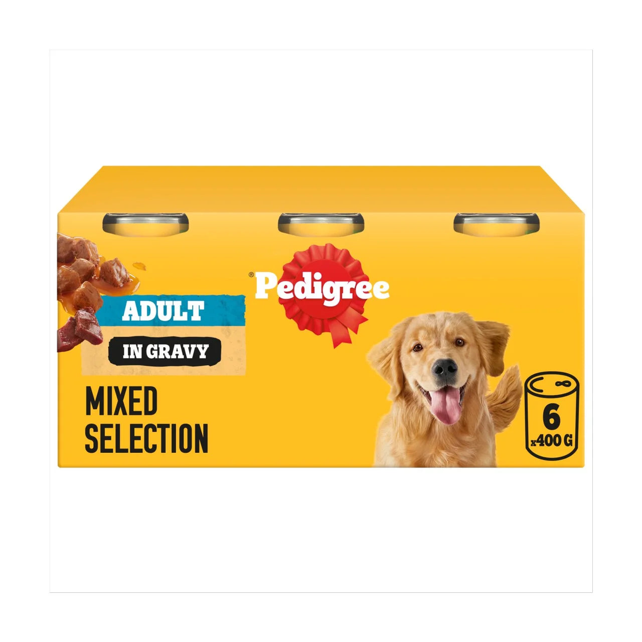 Pedigree Adult Wet Dog Food Tins Mixed in Gravy 6x400g