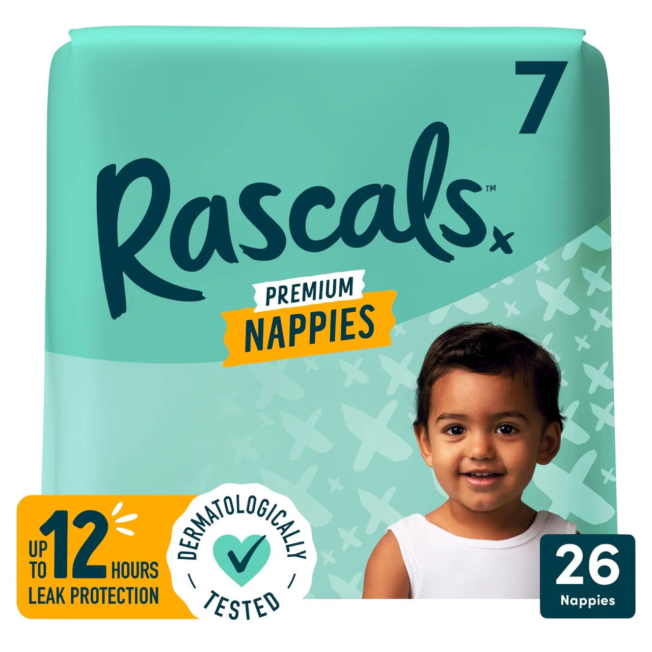 Rascals Premium Nappies, Size 7 (17+kg) 26 per pack