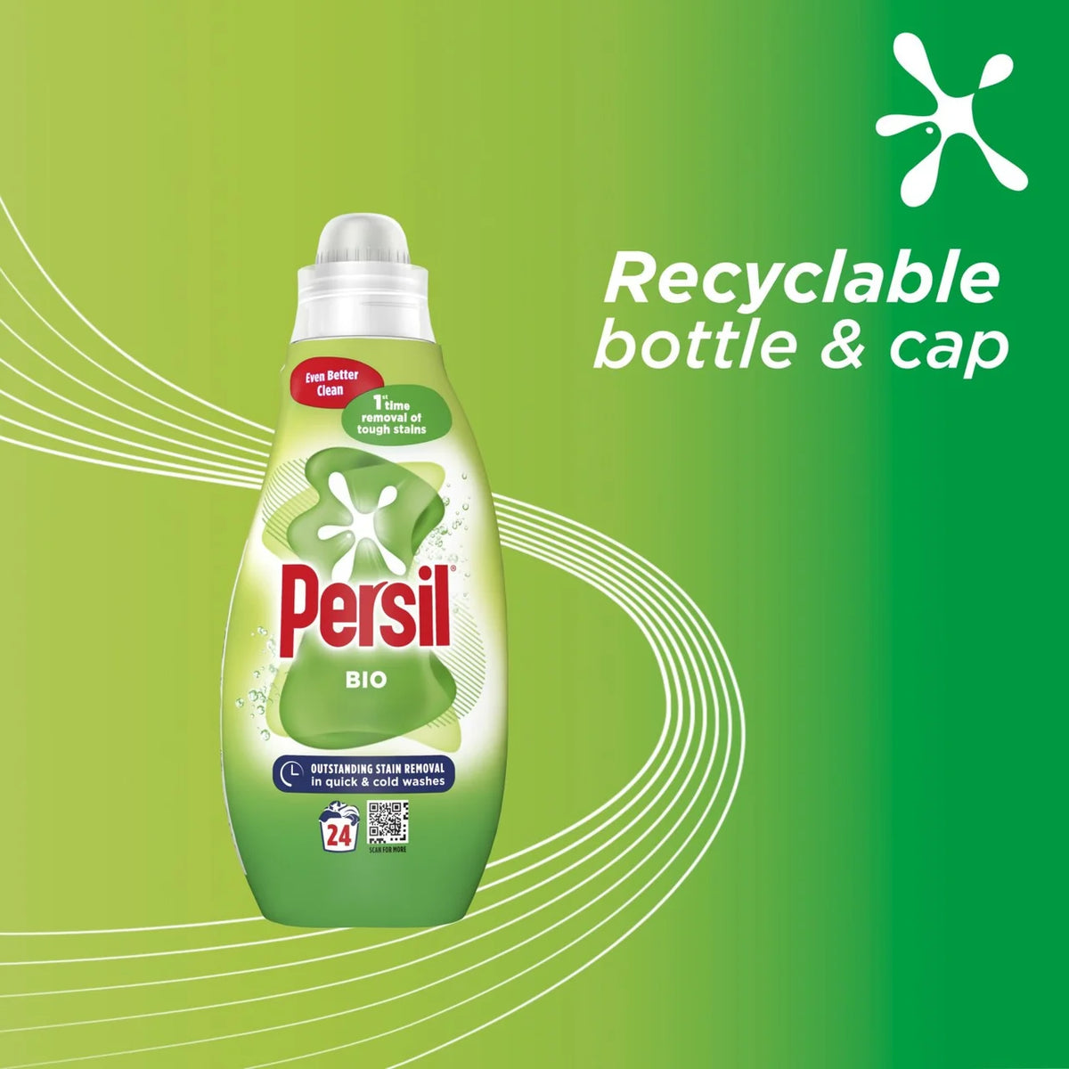 Persil Laundry Washing Liquid Detergent Bio 24 Washes 648ml