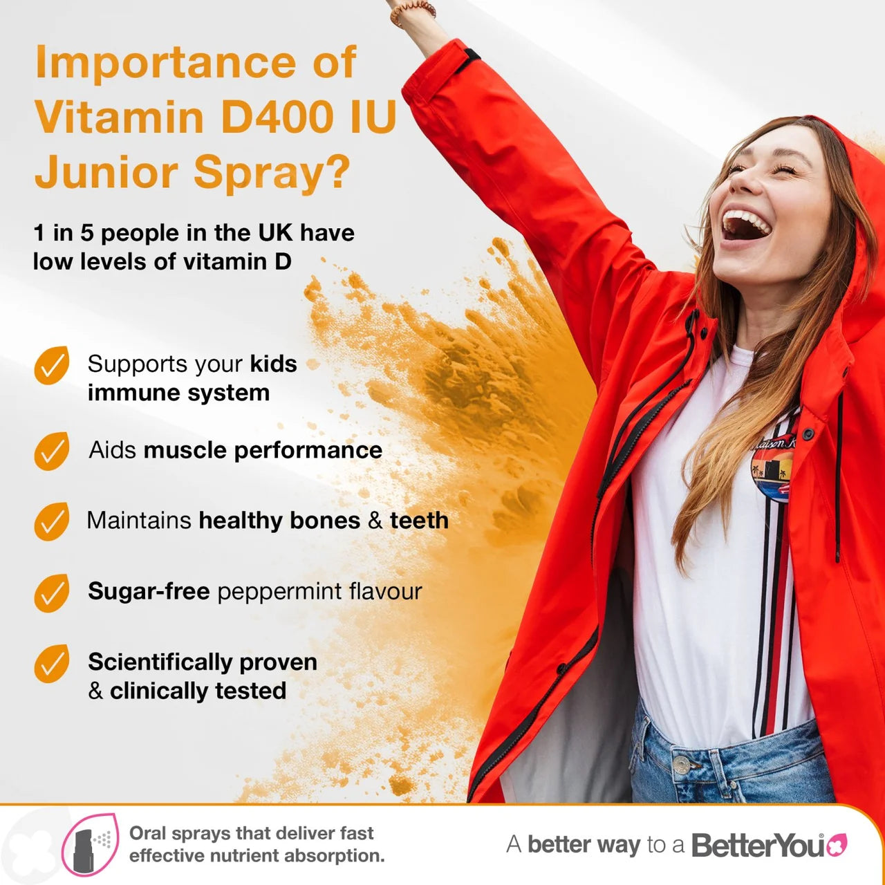 BetterYou D400 Kid's Vitamin D Daily Oral Spray 3yrs+ , 15ml