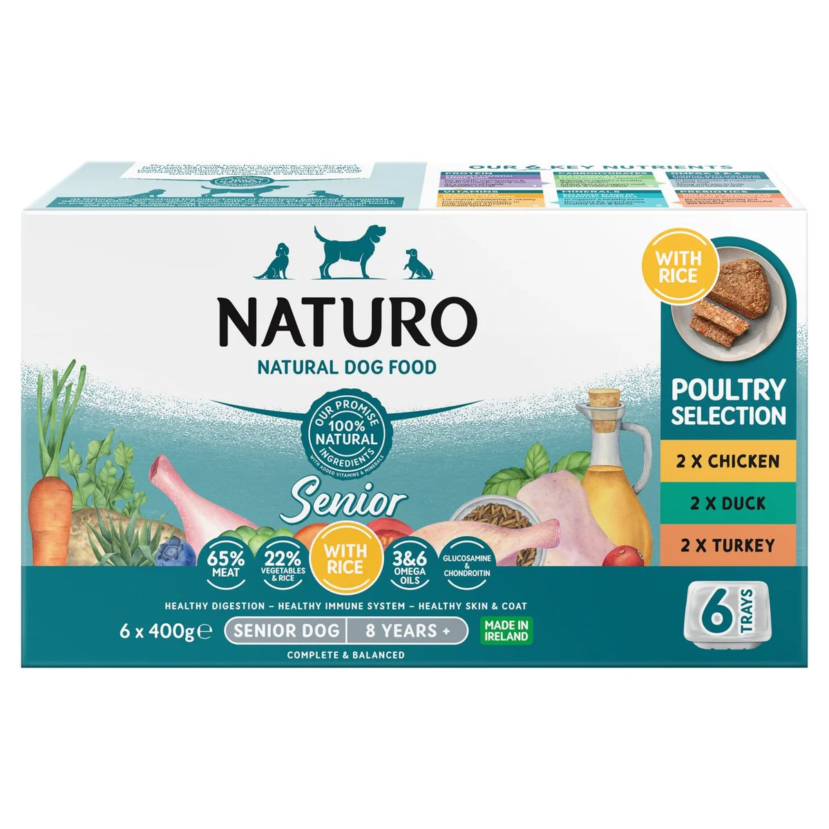 Naturo Senior Variety Pack with Rice 6 x 400g