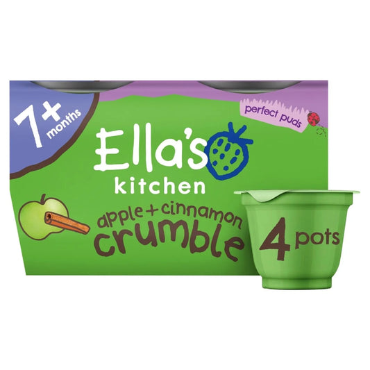 Ella's Kitchen Apple & Cinnamon Crumble Pudding Baby Dessert Pots 7m+ 4 x 80g