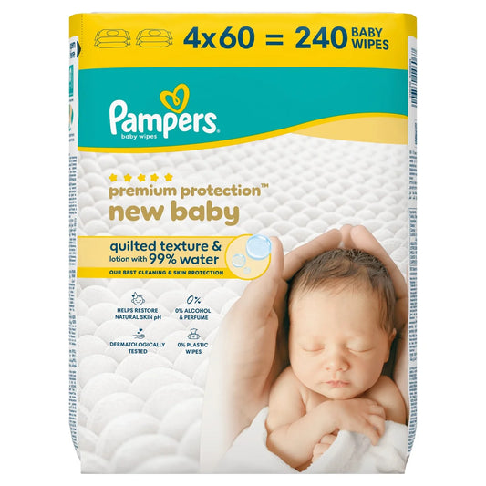 Pampers New Baby Wipes 4x60 ,  240 per pack
