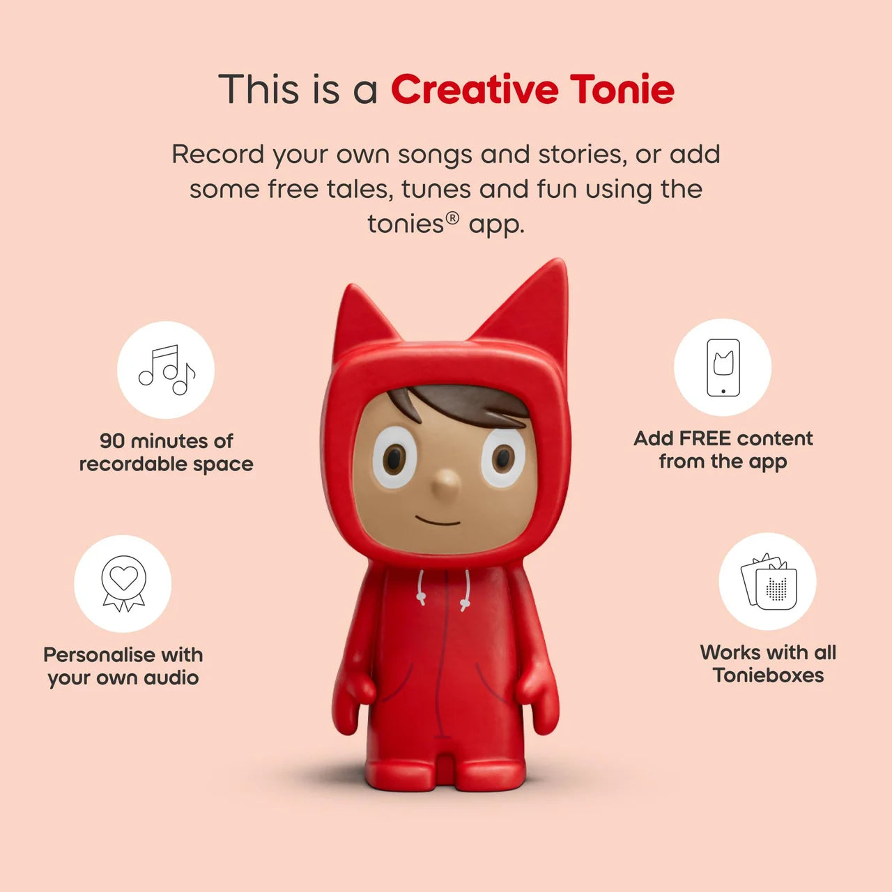 Tonies Red Toniebox 2 with Creative Tonie