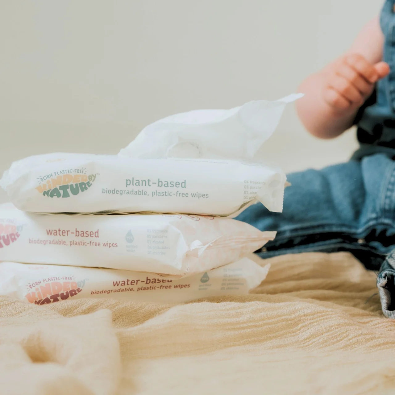 Kinder by Nature Plant-Based Wipes 8 x 56 per pack