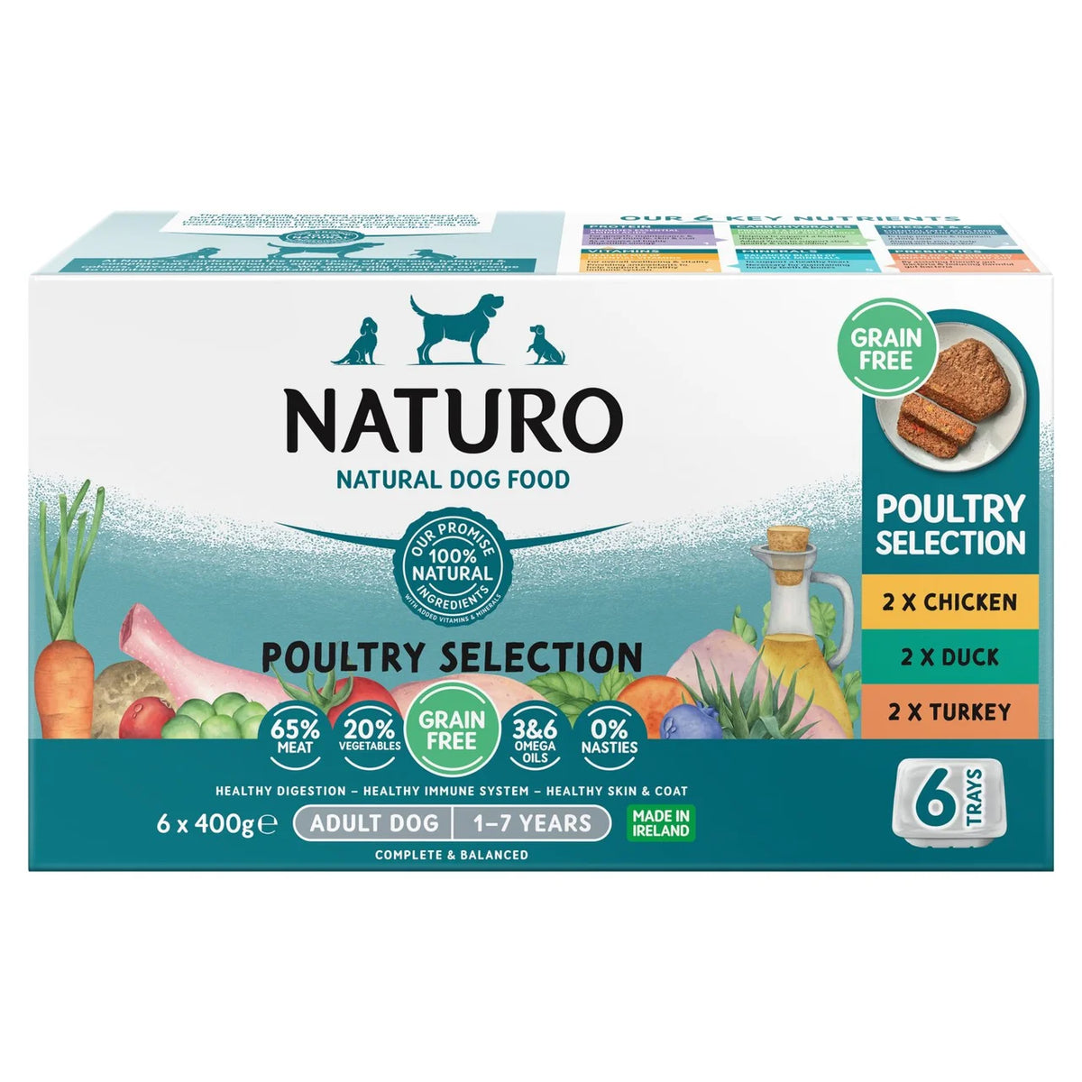Naturo Adult Dog Grain & Gluten Free Variety Trays 6 x 400g