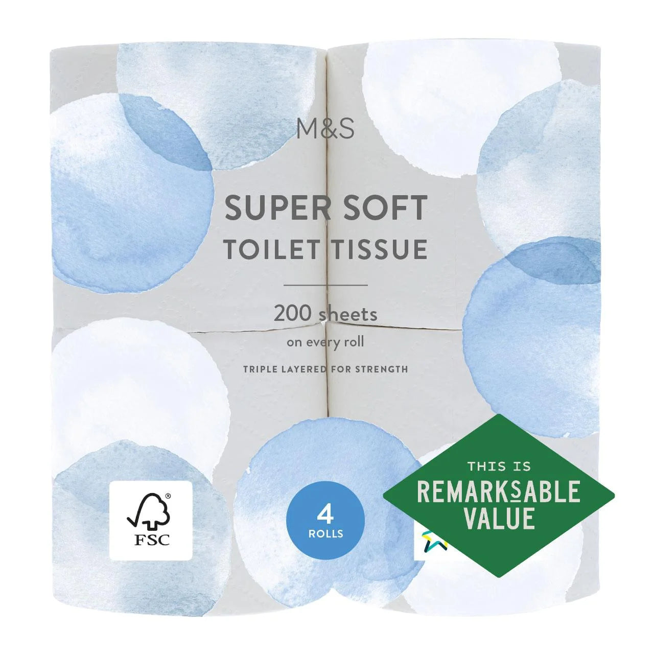M&S Soft Toilet Tissue 4 per pack