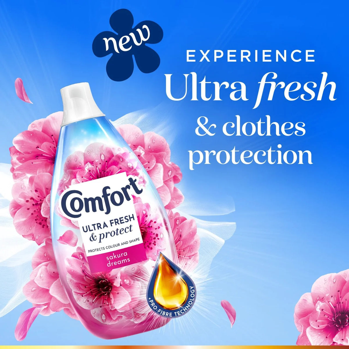 Comfort Ultra Fresh & Protect Fabric Conditioner Sakura Dreams 58 Wash 870ml