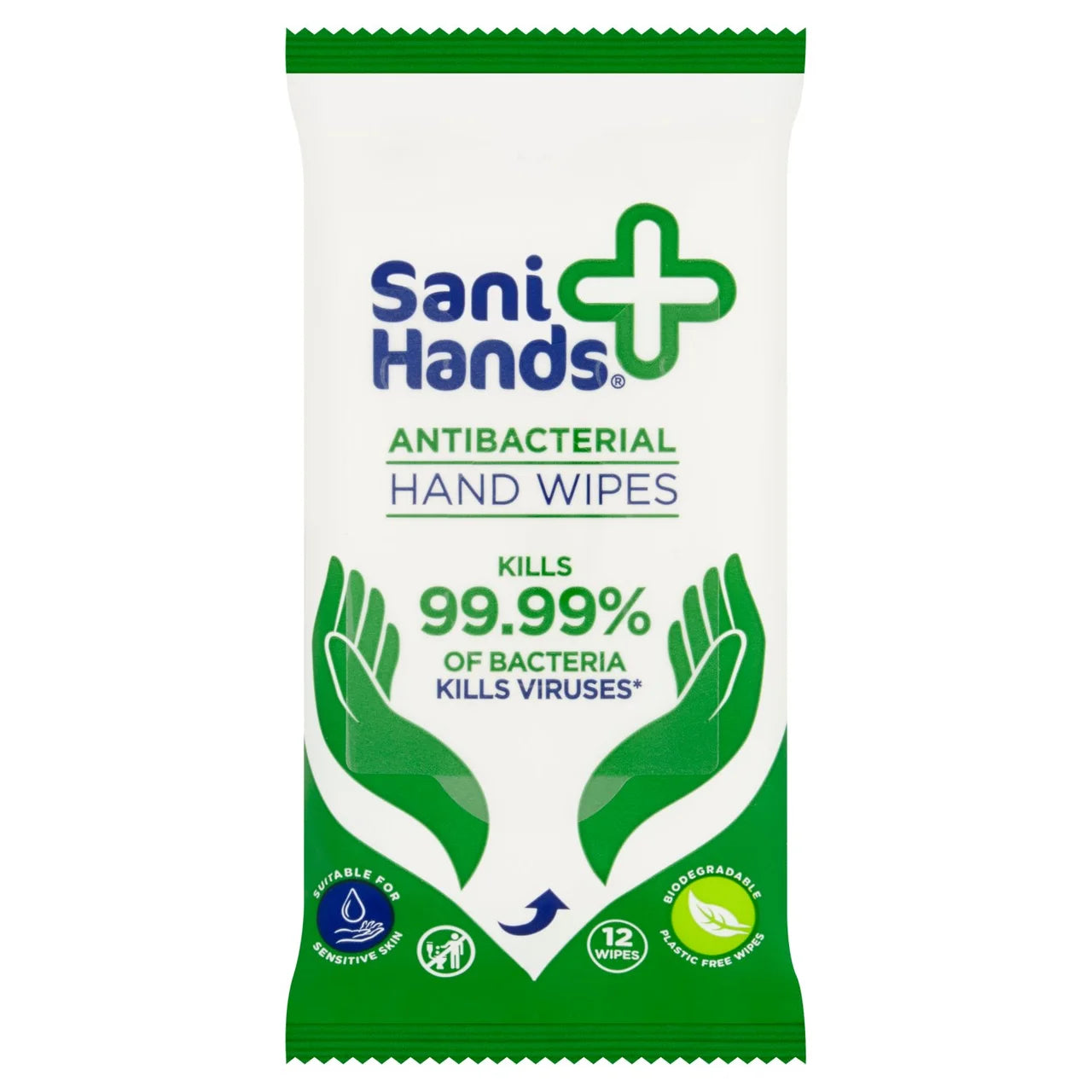 Sani Hands Anti-Bacterial Hand Wipes 12 per pack