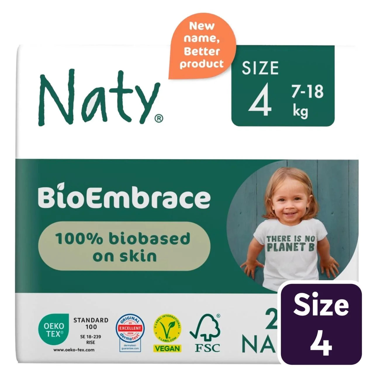 Naty BioEmbrace Nappies Size 4 (7-18kg) 26 per pack