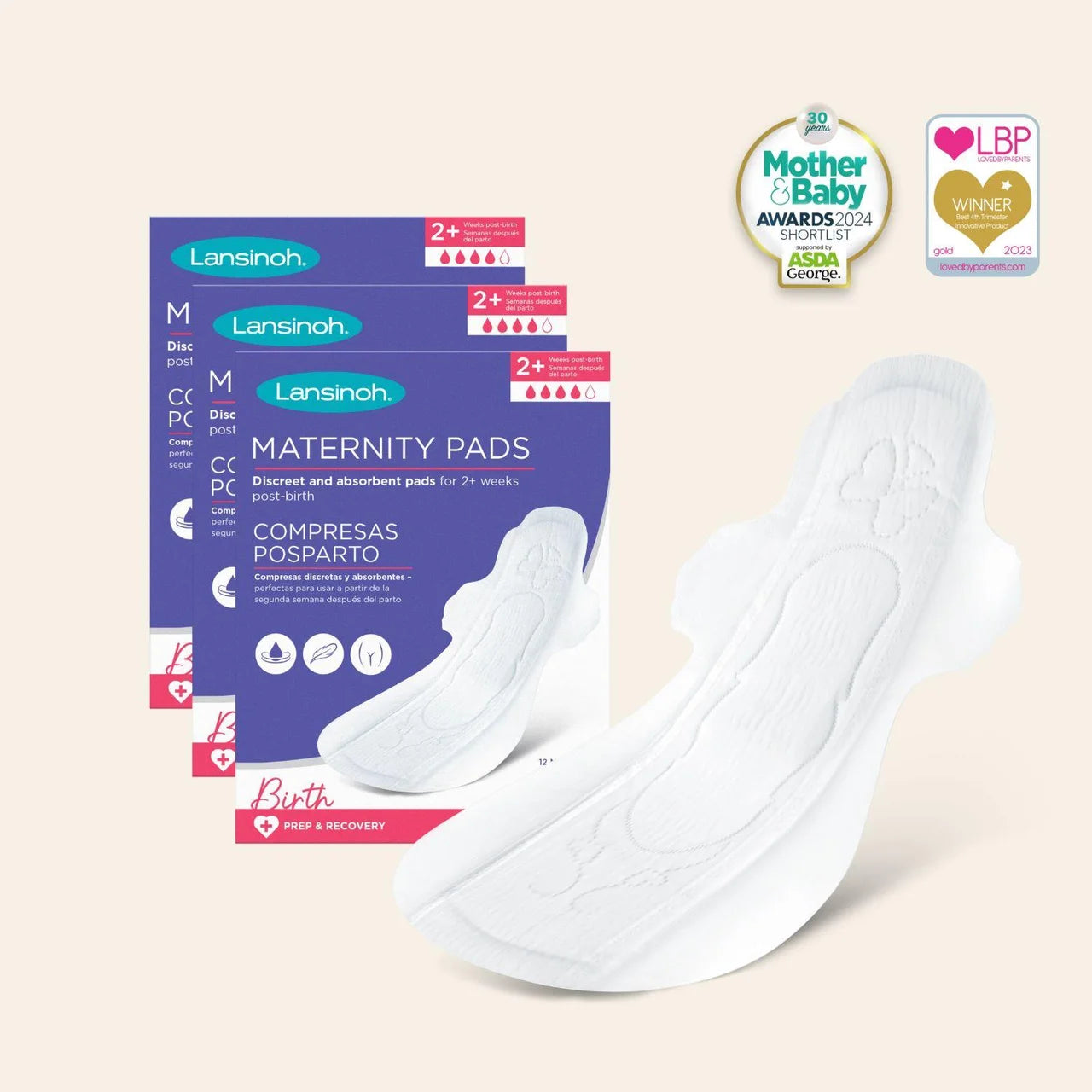Lansinoh Discreet & Absorbent Maternity Pads 12 per pack