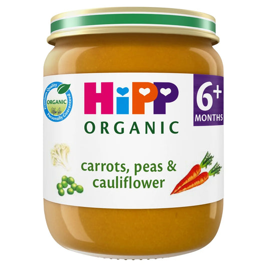 HiPP Organic Carrots, Peas & Cauliflower Baby Food Jar 6+ Months 125g