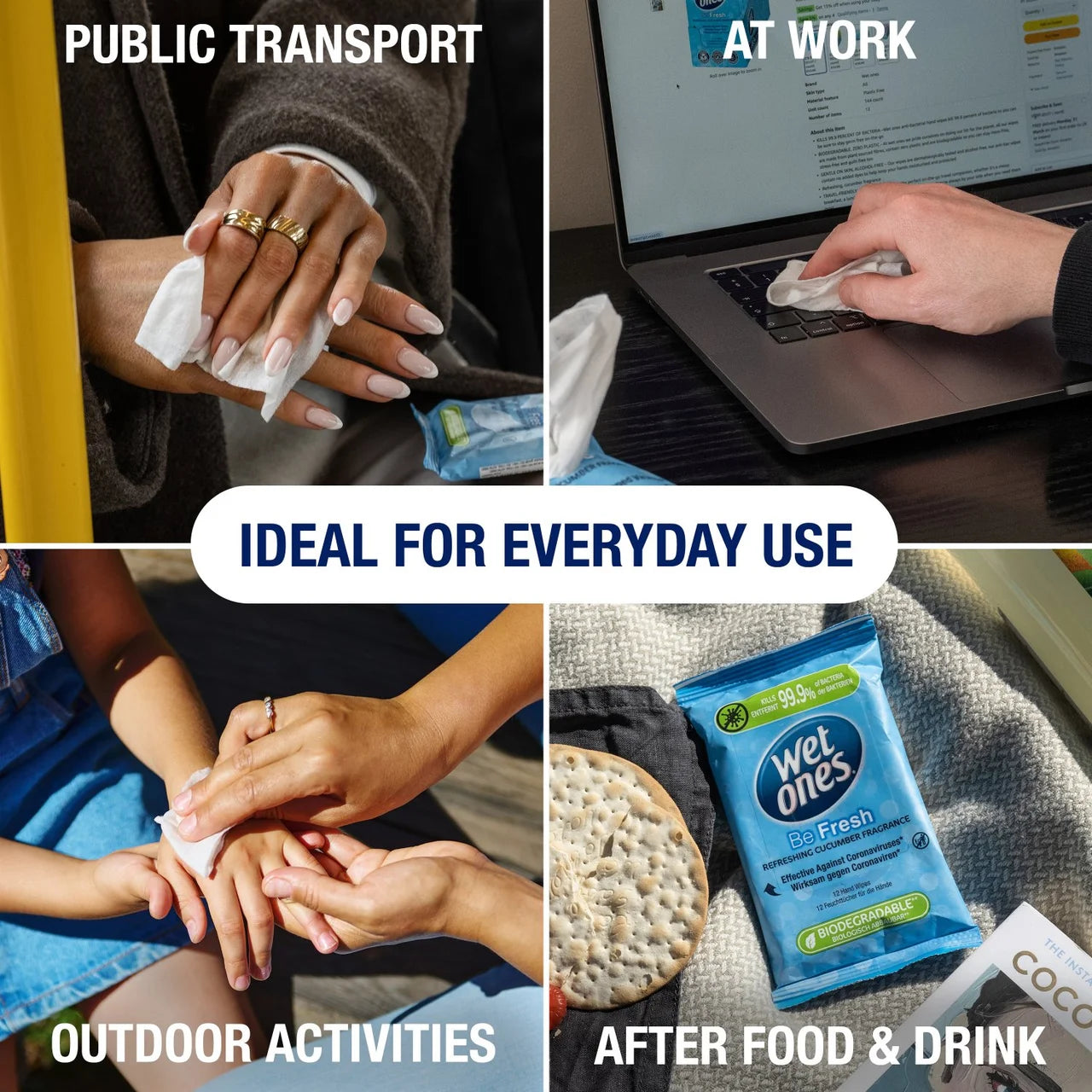 Wet Ones Be Fresh Biodegradable Antibacterial wipes