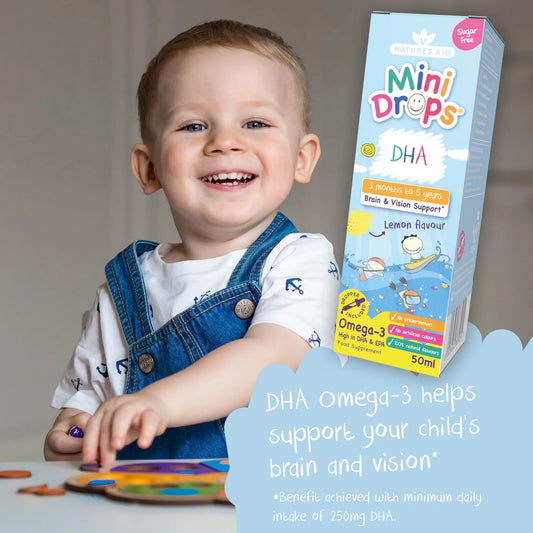 Natures Aid Mini Drops DHA Omega-3 for Infants & Children 50ml