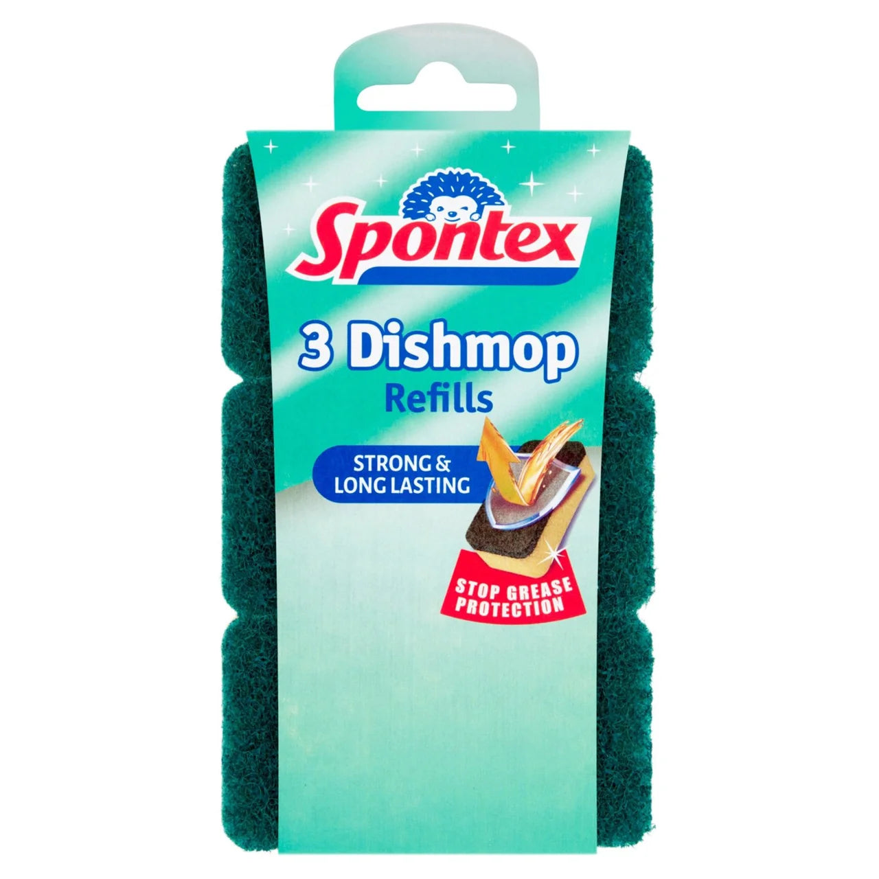 Spontex Dishmop Refills Kitchen Washing up Liquid Sponge Scourers 3 per pack