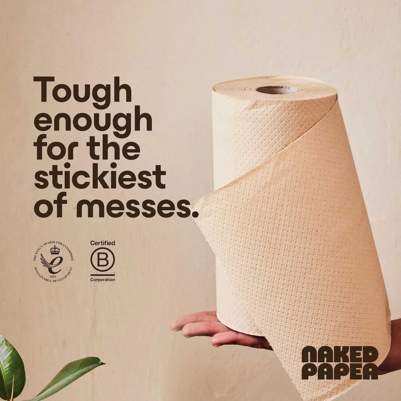 Naked Paper Unbleached Super Absorbent Bamboo Kitchen Roll 6 per pack