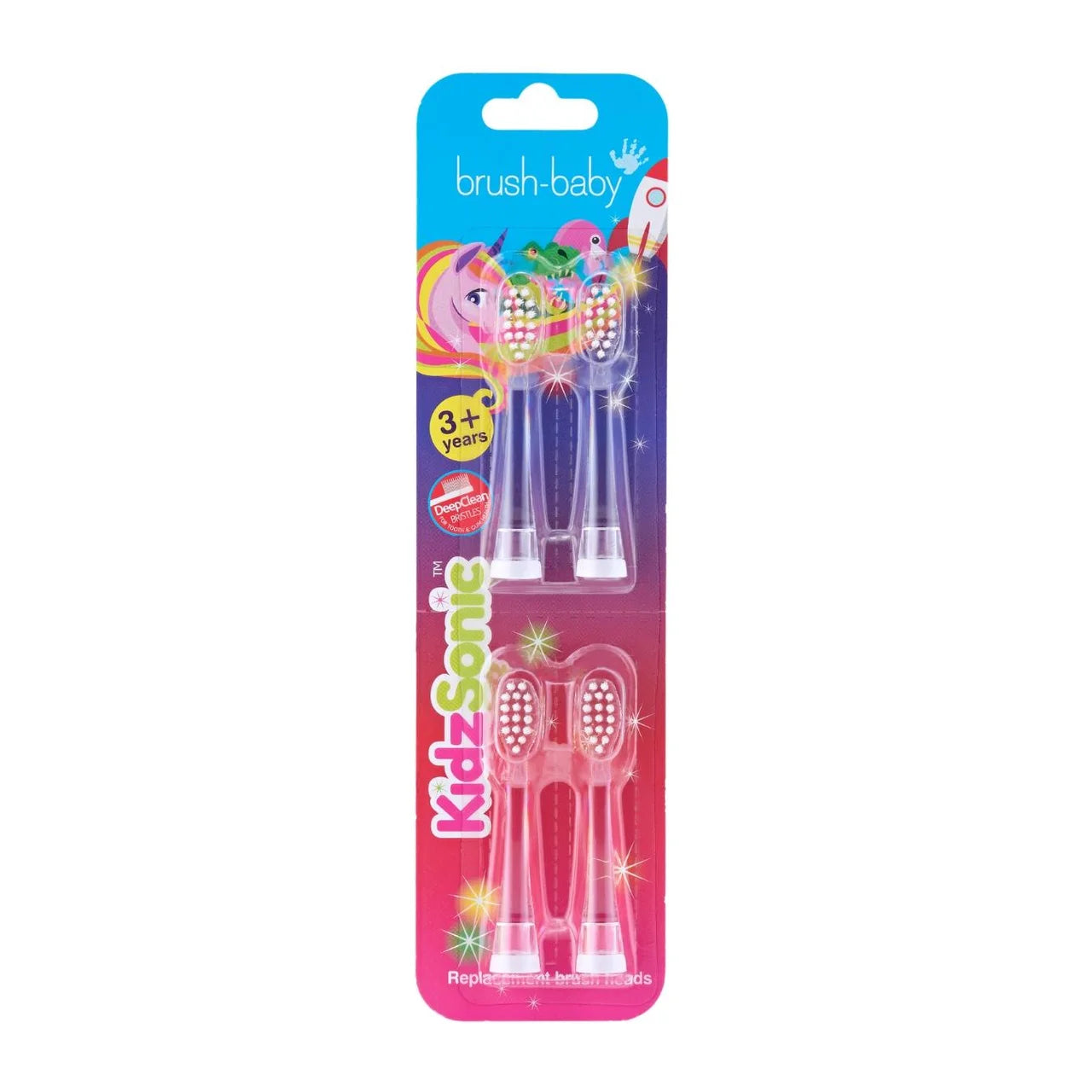 Brush-Baby KidzSonic Replacement Toothbrush Heads, 3-6 Yrs , 4 per pack