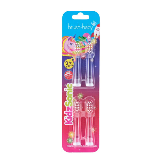 Brush-Baby KidzSonic Replacement Toothbrush Heads, 3-6 Yrs , 4 per pack