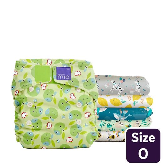 Bambino Mio Miosolo Classic All-In-One Reusable Nappy Set, Pattern Size 0-5 , 6 per pack