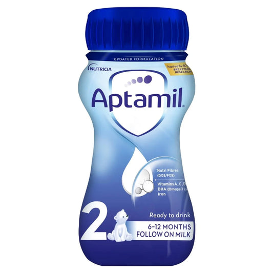 Aptamil 2 Follow On Baby Milk Formula Liquid Ready to Feed 6-12 Months , 12 x 200ml