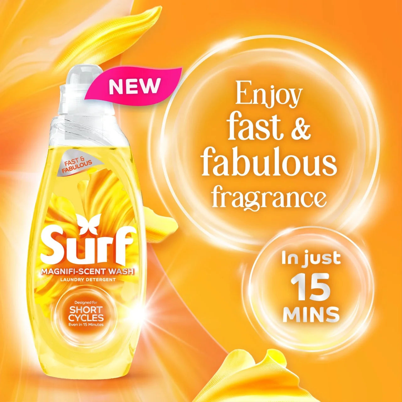 Surf Quick Wash Sunshine Blossom Laundry Detergent 31 Washes 837ml