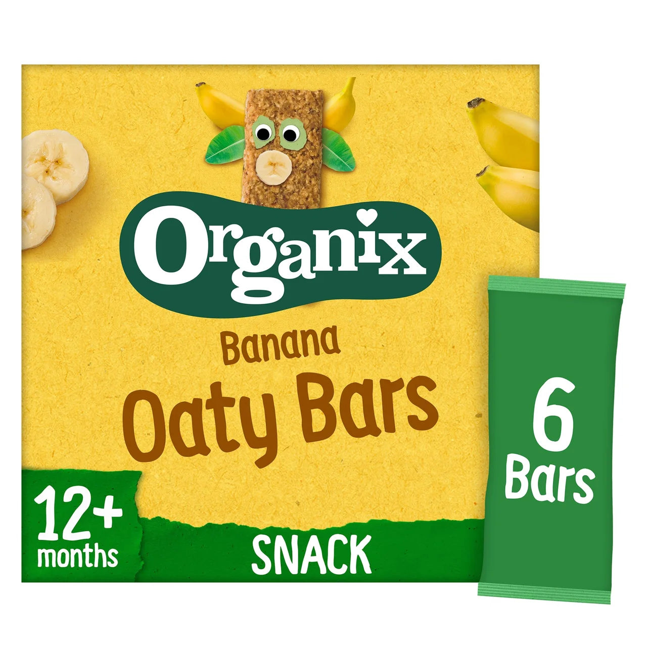 Organix Banana Soft Oaty Bars Toddler Snacks Multipack 12 months+ 6 x 23g