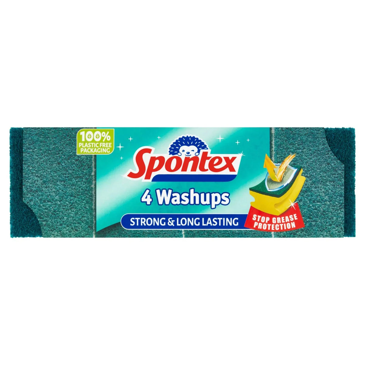 Spontex Washups - Long Lasting Washing Up Sponge Scourers 4 per pack