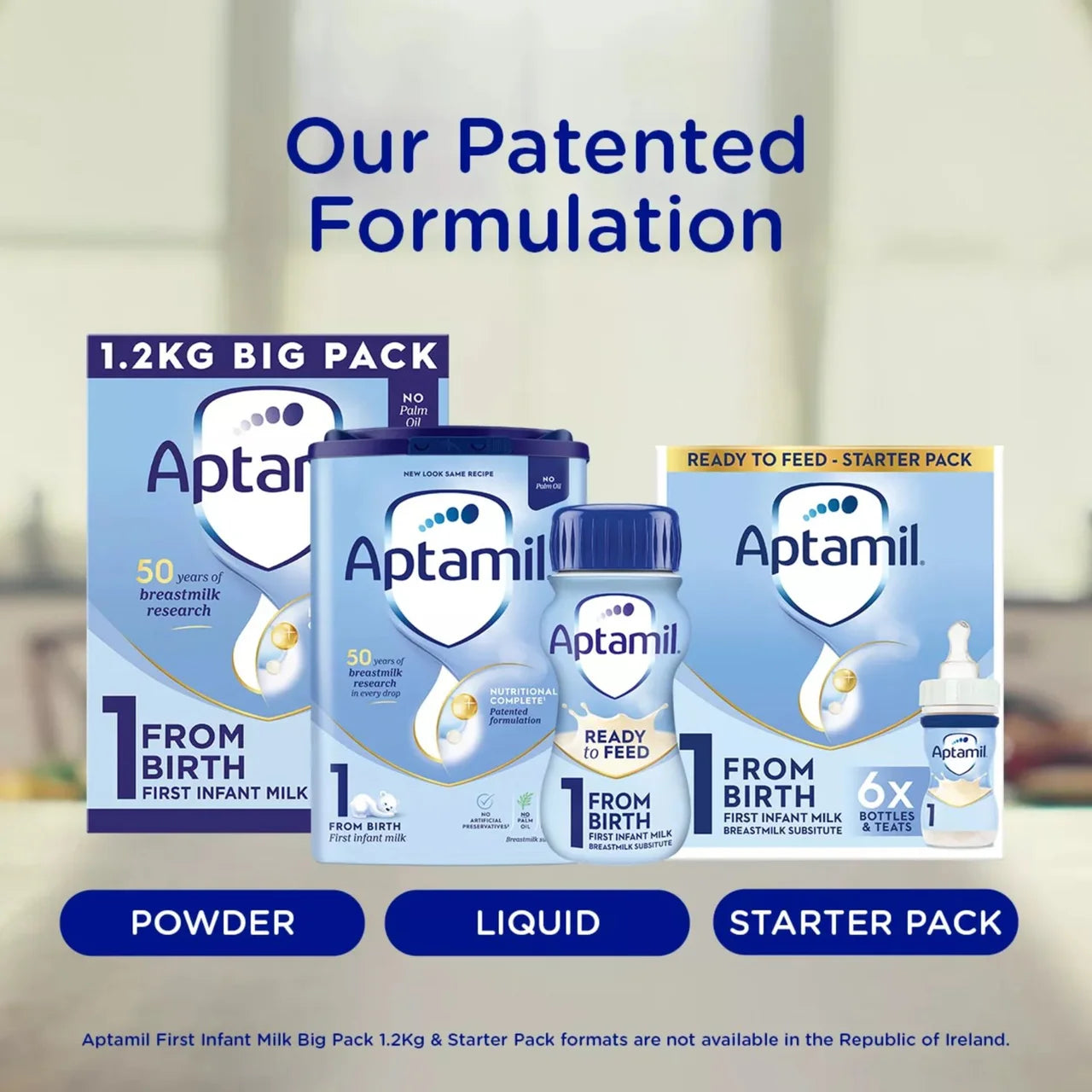 Aptamil 1 First Infant Baby Milk Formula Liquid Starter Pack Ready to Feed 6 x 70ml