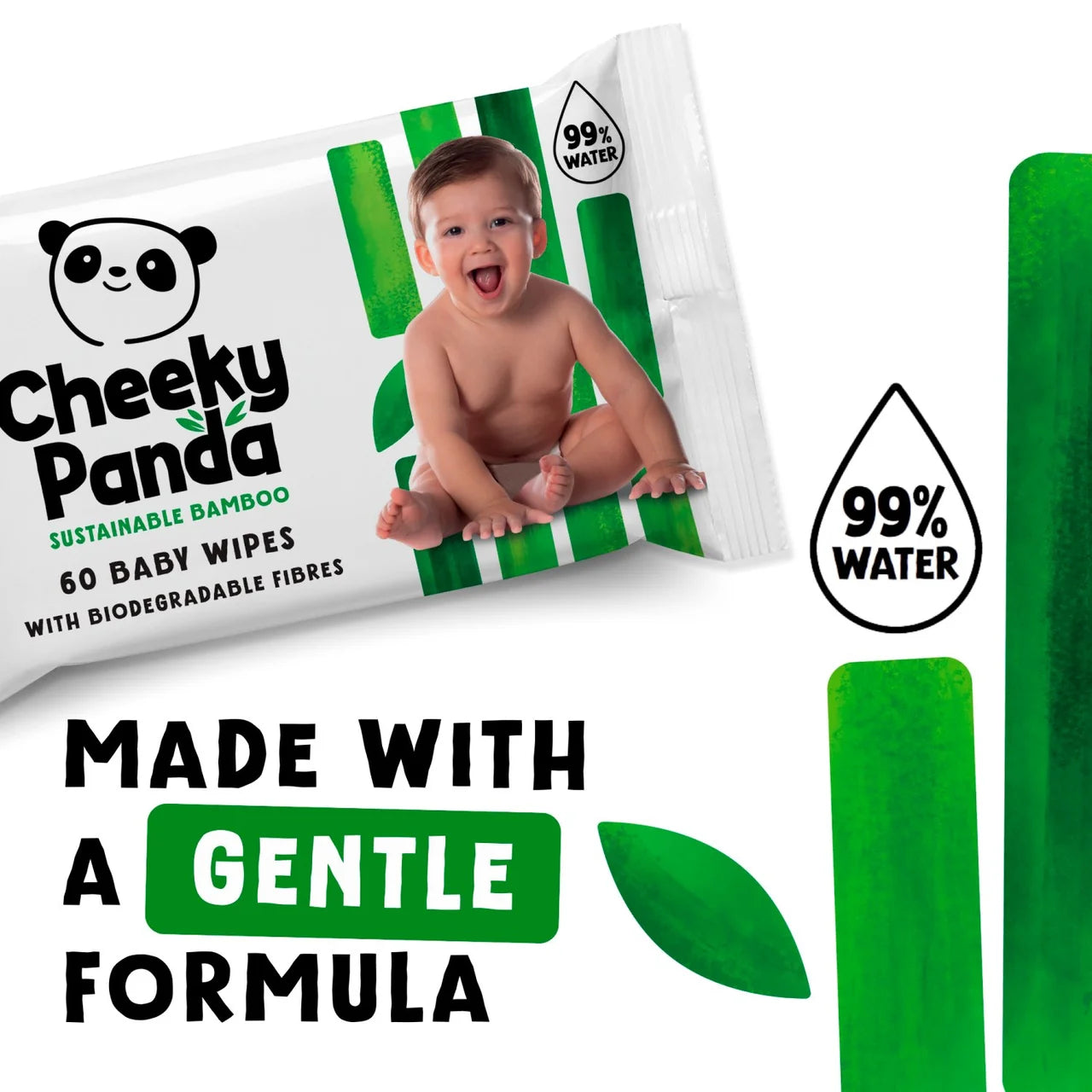 Cheeky Panda Bamboo Baby Wipes 60 per pack
