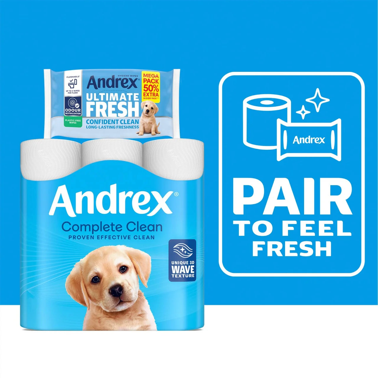 Andrex Ultimate Fresh Flushable Hygiene Wipes Mega Pack 56 per pack