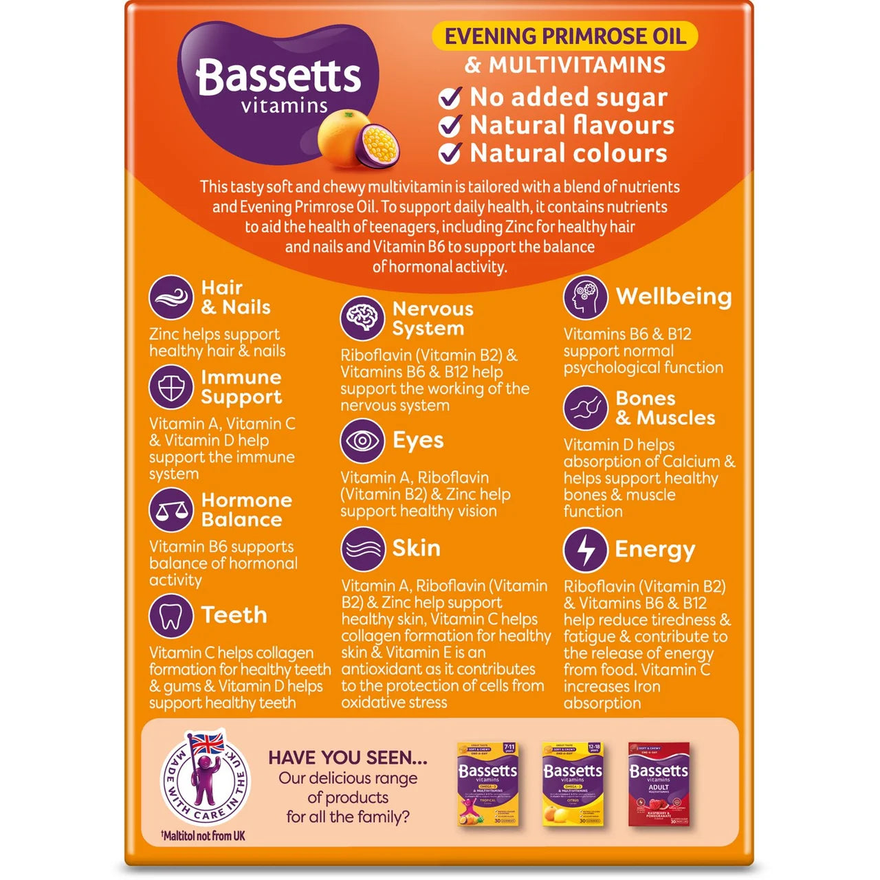 Bassetts Orange & Passion Fruit Multivitamins 12-18yrs 30 per pack