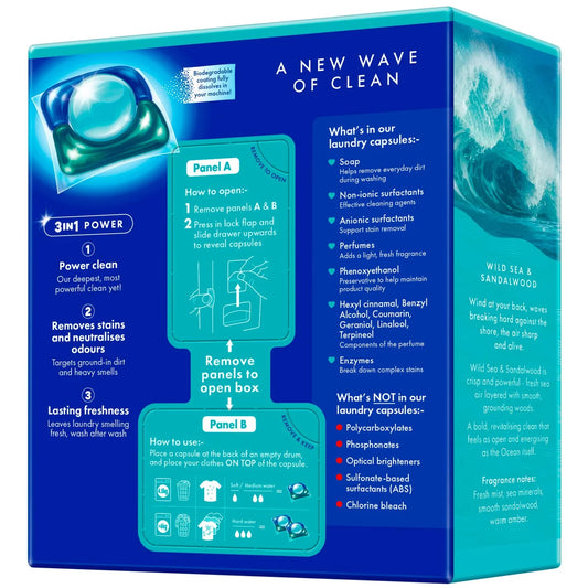 OceanSaver Plastic Free 30 Deep Clean Pods Washing Capsules Wild Sea 30 per pack
