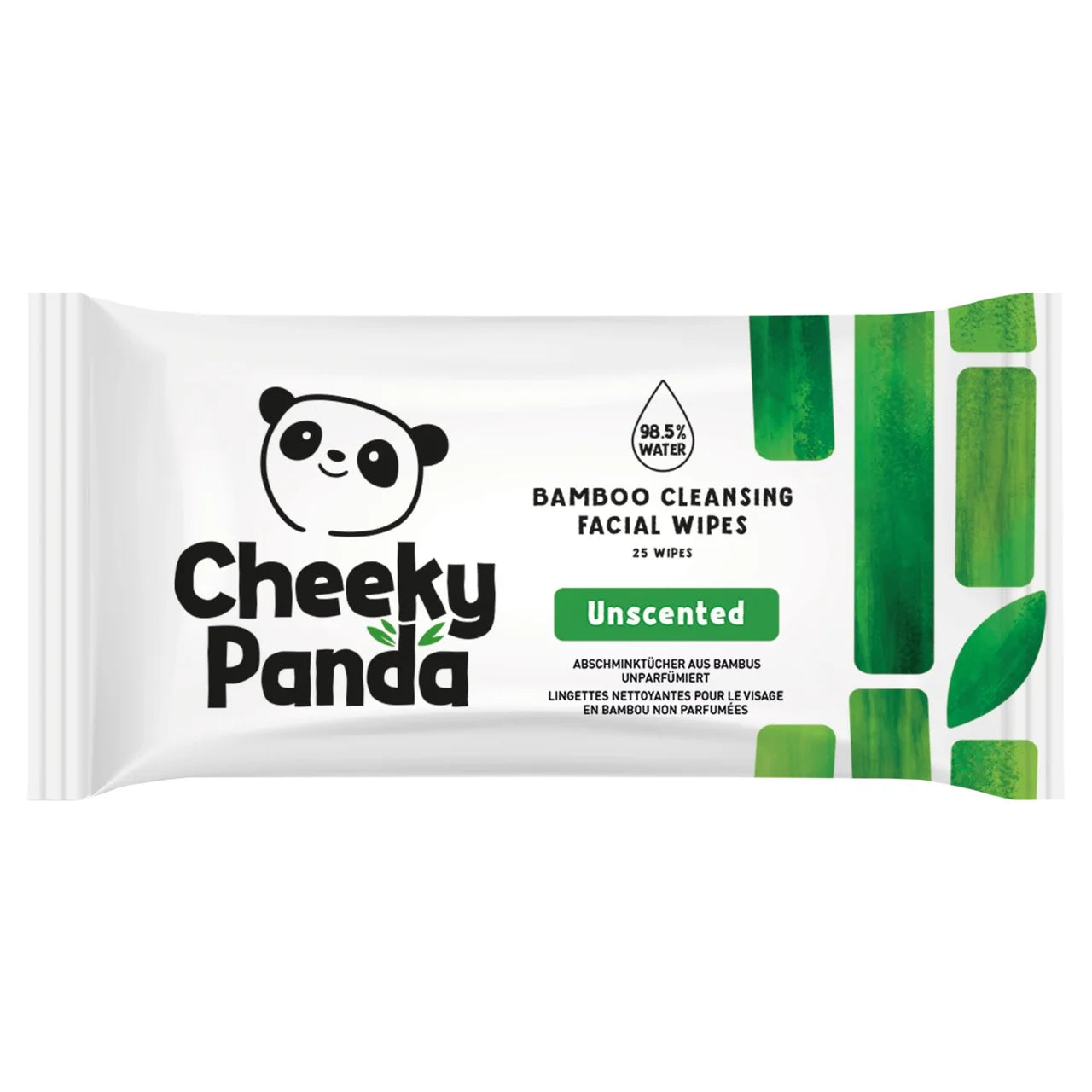 Cheeky Panda Bamboo Unscented Facial Cleansing Wipes 25 per pack